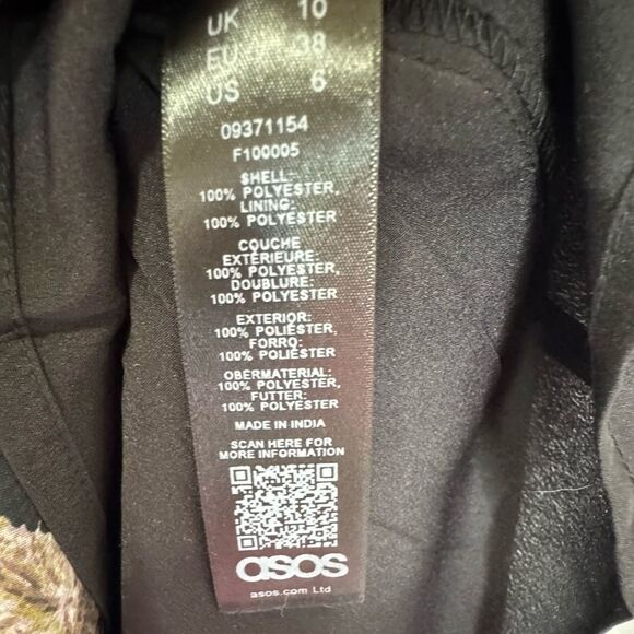 ASOS Drop Waist Floral Midi Fairy Goth Dress Size 6 - Picture 16 of 16